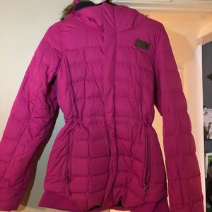Hot pink North Face winter coat